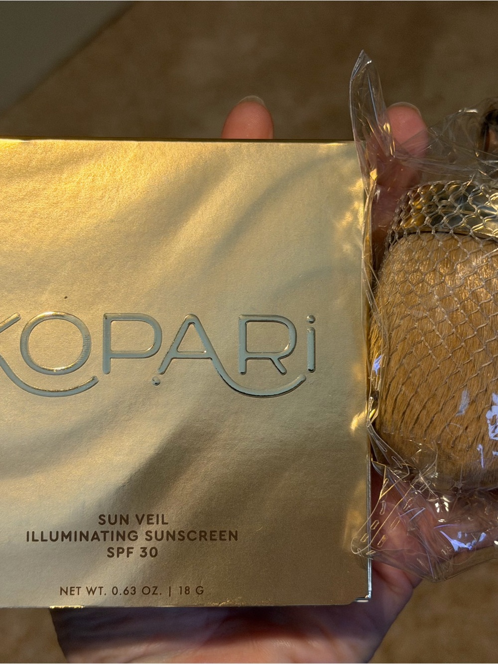 Kopari Illuminating Sun Veil SPF 30 + Sun Veil Kabuki body brush